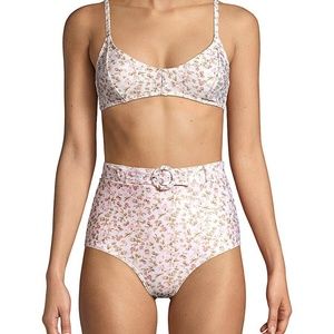 Peony two piece high waist floral swimsuit